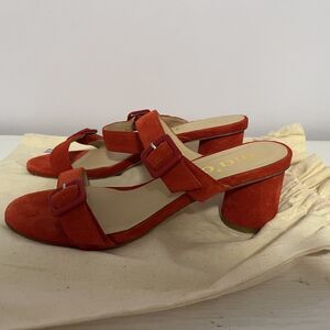 Women’s Madewell Ma’am Shoes Suede Marsha Sandals Red Size 9